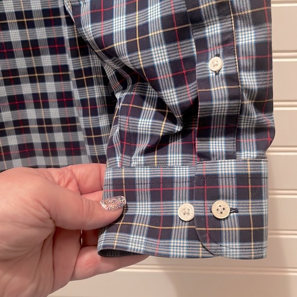 Lands’ End Men’s Tailored Fit Dress Shirt Blue 16-16 1/2 - Picture 5 of 6